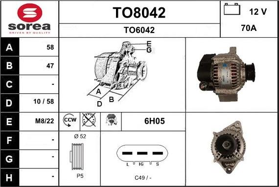 SNRA TO8042 - Alternator furqanavto.az