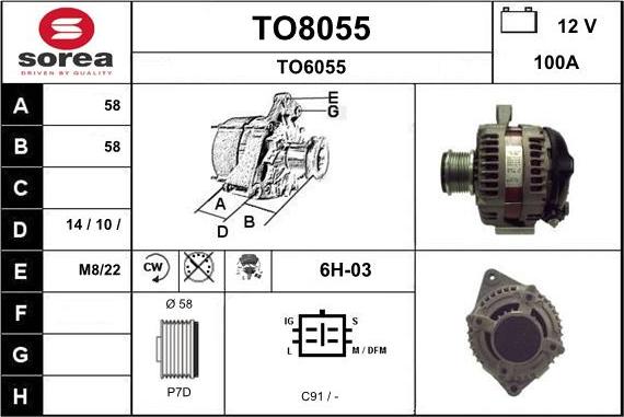 SNRA TO8055 - Alternator furqanavto.az