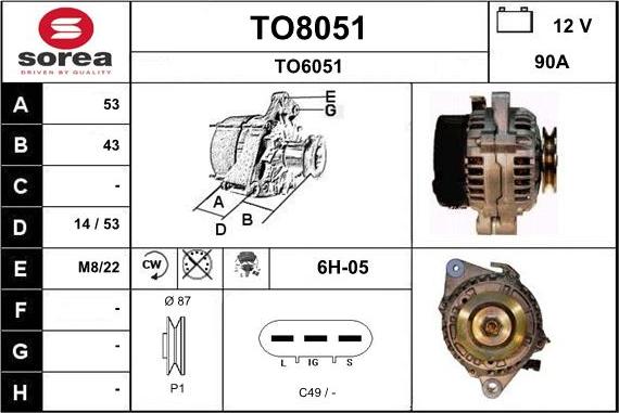 SNRA TO8051 - Alternator furqanavto.az