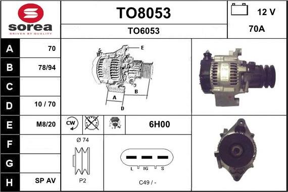 SNRA TO8053 - Alternator furqanavto.az