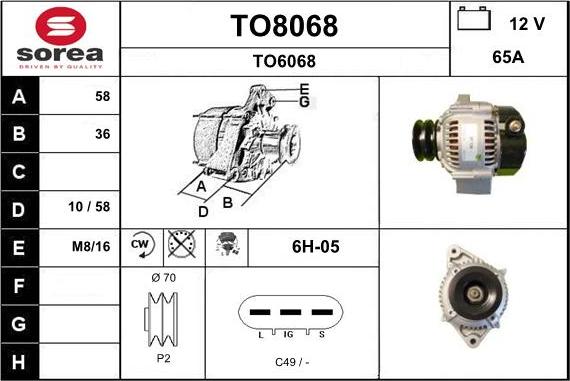 SNRA TO8068 - Alternator furqanavto.az