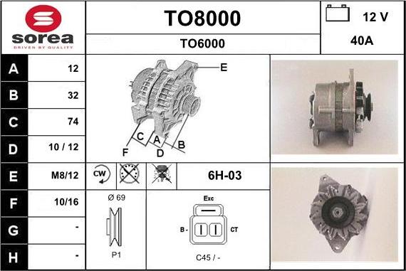 SNRA TO8000 - Alternator furqanavto.az