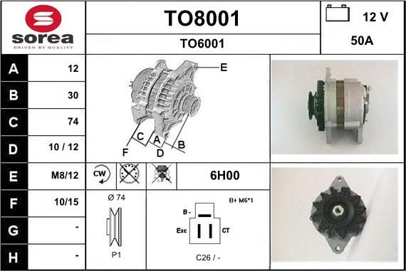 SNRA TO8001 - Alternator furqanavto.az