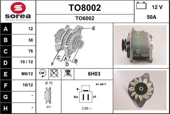 SNRA TO8002 - Alternator furqanavto.az