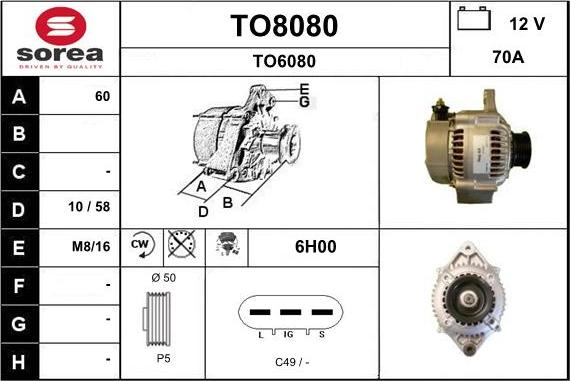 SNRA TO8080 - Alternator furqanavto.az