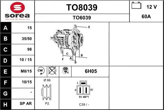 SNRA TO8039 - Alternator furqanavto.az