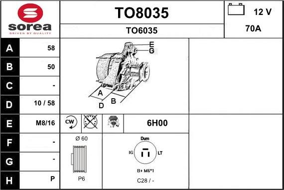 SNRA TO8035 - Alternator furqanavto.az