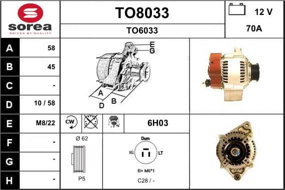 SNRA TO8033 - Alternator furqanavto.az