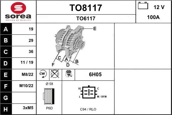 SNRA TO8117 - Alternator furqanavto.az