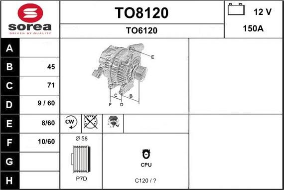 SNRA TO8120 - Alternator furqanavto.az