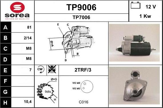 SNRA TP9006 - Başlanğıc furqanavto.az