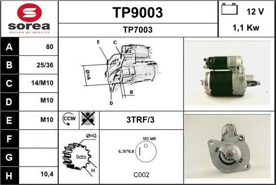 SNRA TP9003 - Başlanğıc furqanavto.az