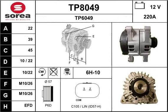SNRA TP8049 - Alternator furqanavto.az
