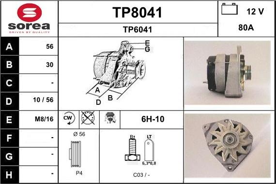 SNRA TP8041 - Alternator furqanavto.az