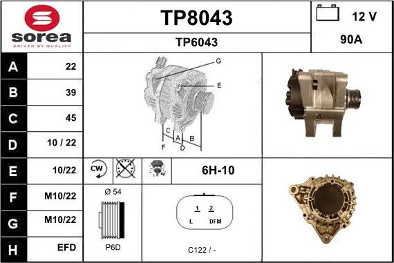 SNRA TP8043 - Alternator furqanavto.az
