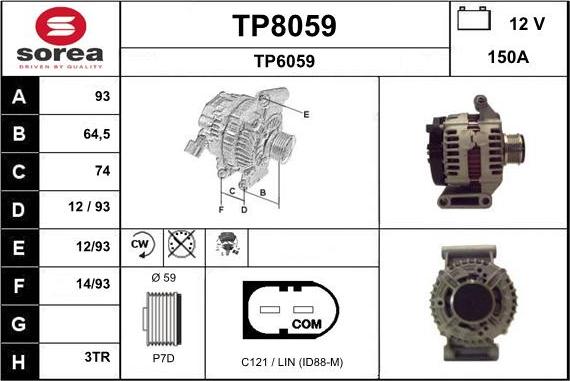 SNRA TP8059 - Alternator furqanavto.az