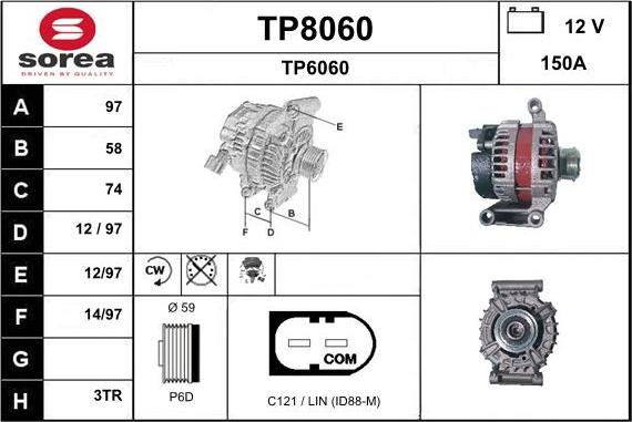 SNRA TP8060 - Alternator furqanavto.az