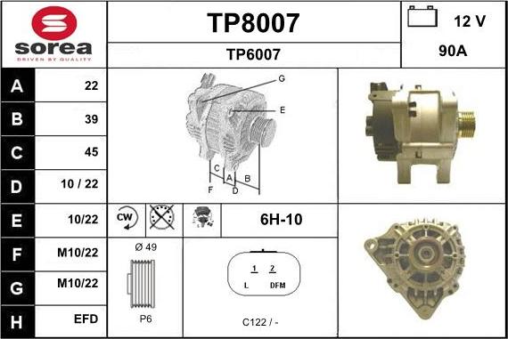 SNRA TP8007 - Alternator furqanavto.az