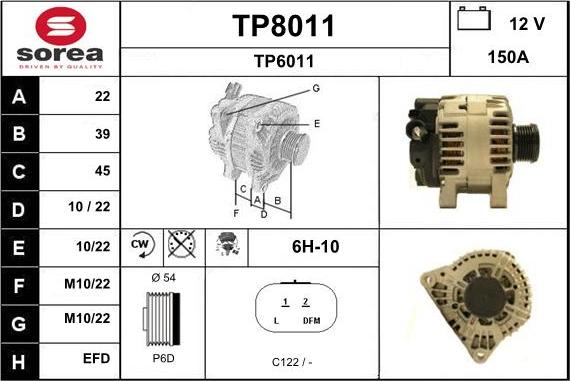 SNRA TP8011 - Alternator furqanavto.az