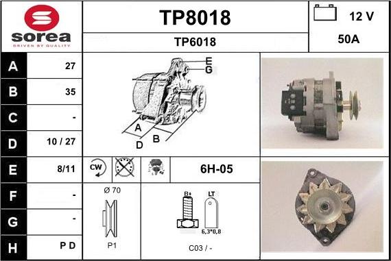 SNRA TP8018 - Alternator furqanavto.az