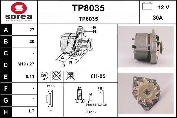 SNRA TP8035 - Alternator furqanavto.az