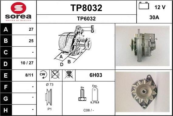 SNRA TP8032 - Alternator furqanavto.az