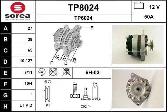 SNRA TP8024 - Alternator furqanavto.az