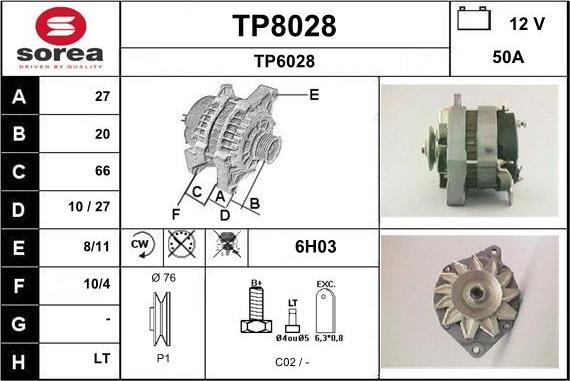 SNRA TP8028 - Alternator furqanavto.az