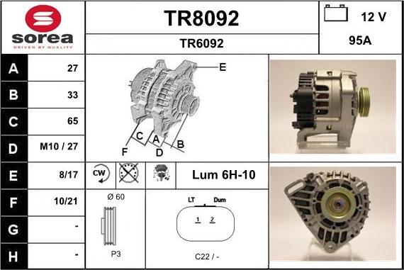SNRA TR8092 - Alternator furqanavto.az