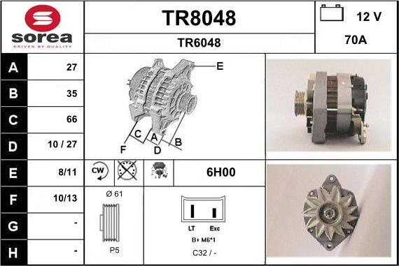 SNRA TR8048 - Alternator furqanavto.az