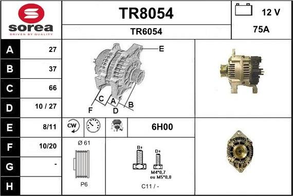 SNRA TR8054 - Alternator furqanavto.az