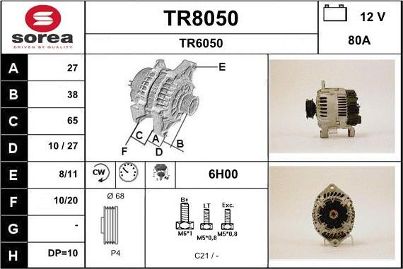 SNRA TR8050 - Alternator furqanavto.az