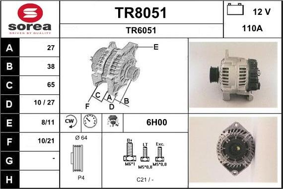 SNRA TR8051 - Alternator furqanavto.az