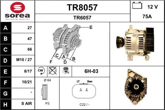 SNRA TR8057 - Alternator furqanavto.az