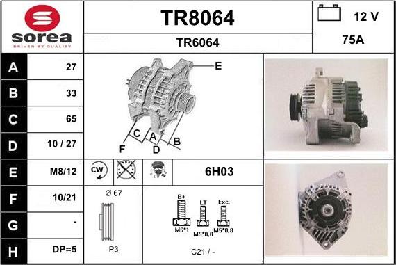 SNRA TR8064 - Alternator furqanavto.az