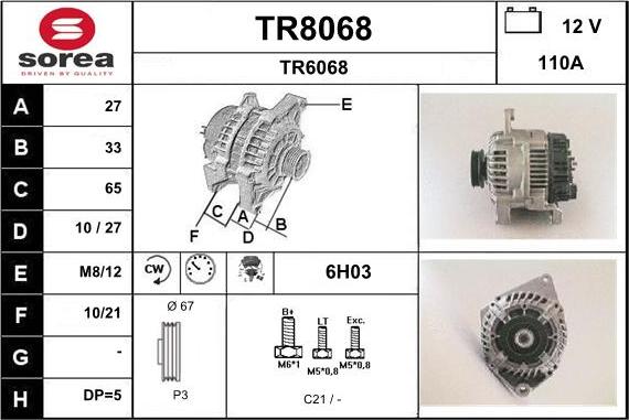 SNRA TR8068 - Alternator furqanavto.az