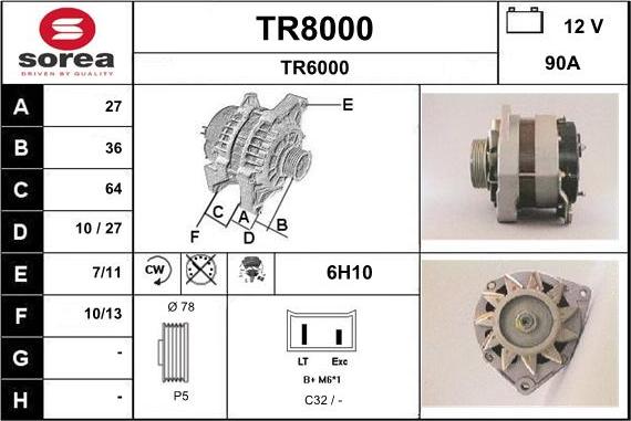 SNRA TR8000 - Alternator furqanavto.az