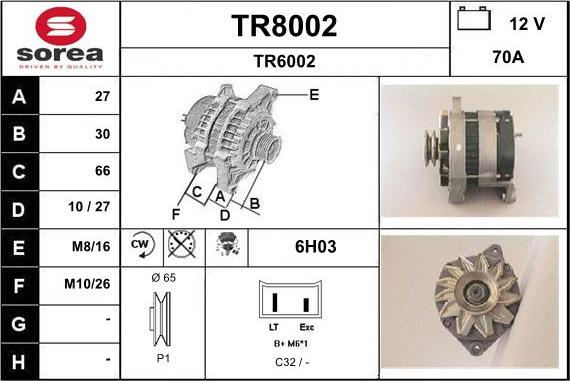 SNRA TR8002 - Alternator furqanavto.az