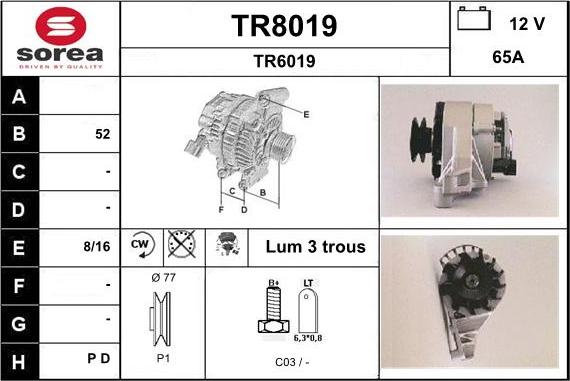SNRA TR8019 - Alternator furqanavto.az