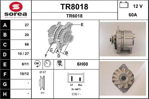SNRA TR8018 - Alternator furqanavto.az