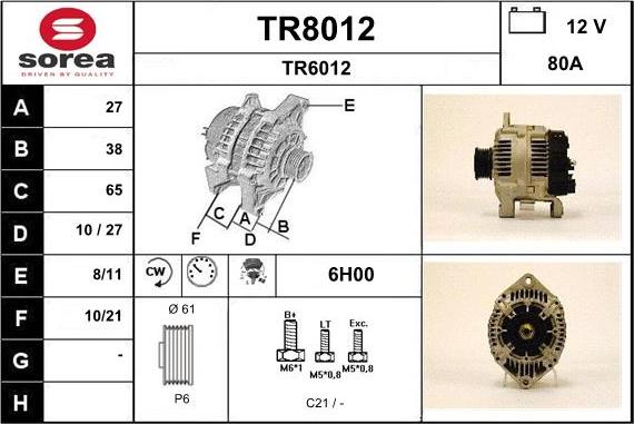 SNRA TR8012 - Alternator furqanavto.az