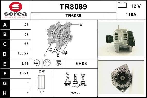 SNRA TR8089 - Alternator furqanavto.az