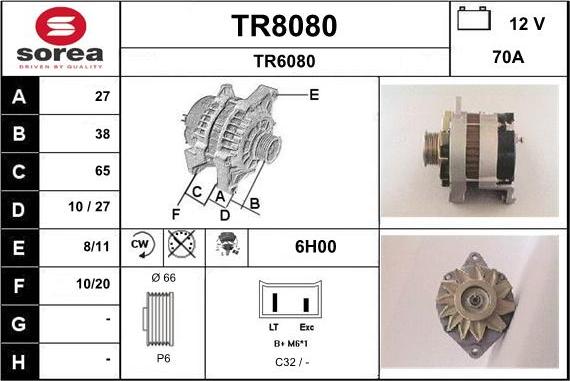 SNRA TR8080 - Alternator furqanavto.az