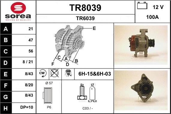 SNRA TR8039 - Alternator furqanavto.az