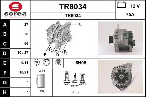 SNRA TR8034 - Alternator furqanavto.az