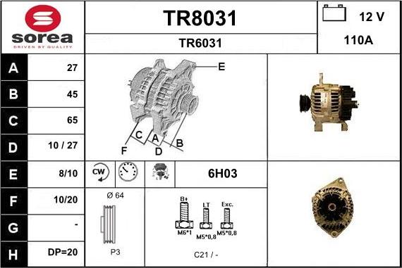 SNRA TR8031 - Alternator furqanavto.az