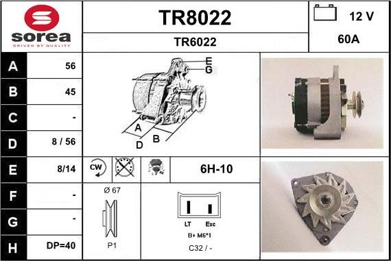SNRA TR8022 - Alternator furqanavto.az