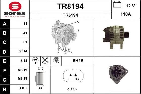 SNRA TR8194 - Alternator furqanavto.az
