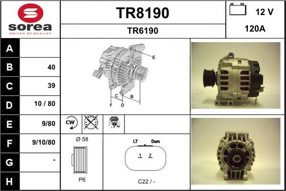 SNRA TR8190 - Alternator furqanavto.az