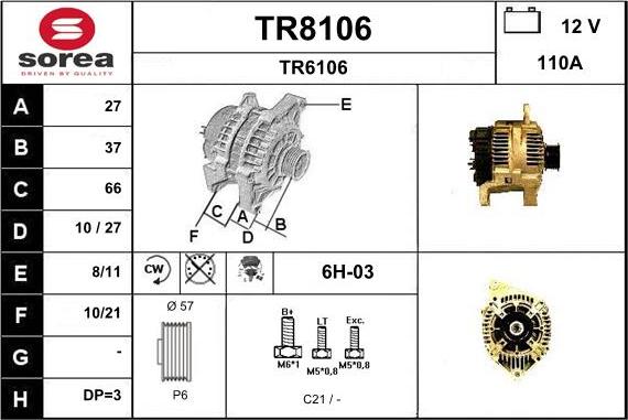 SNRA TR8106 - Alternator furqanavto.az